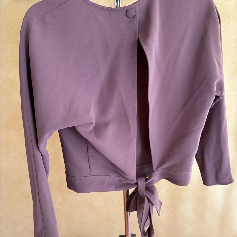 Wilfred Purple Tie Back Open Blouse